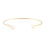 Weiße Süßwasserzuchtperlen-Silberarmreif