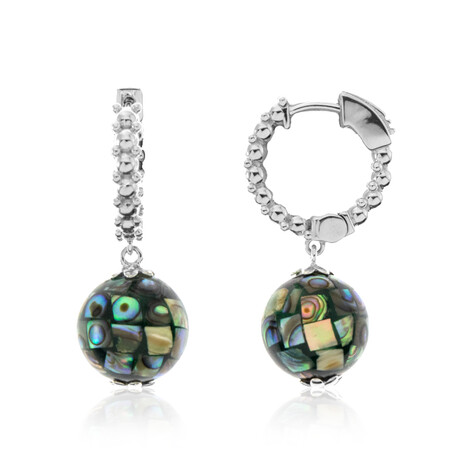Boucles d'oreilles en argent et Coquillage d'Abalone (Dallas Prince Designs)