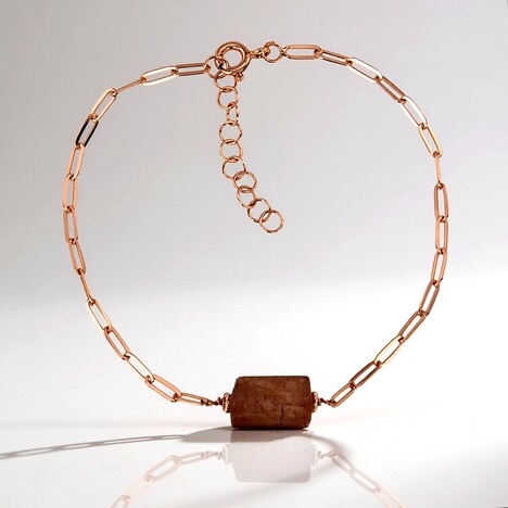 Bracciale in argento con Quarzo Fragola (Joias do Paraíso)