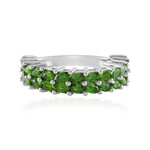 Anillo en plata con Diópsido de Rusia