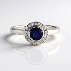Anello in argento con Zaffiro Blu del Madagascar