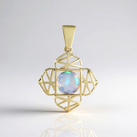 Ciondolo in oro con Opale di Welo (Ornaments by de Melo)