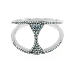 Anello in argento con Diamante Blu