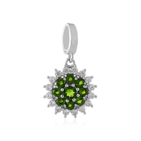 Ciondolo in argento con Diopside Russo