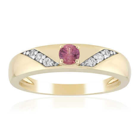 9K Padparadscha Sapphire Gold Ring
