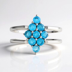 Anello in argento con Apatite Blu Neon