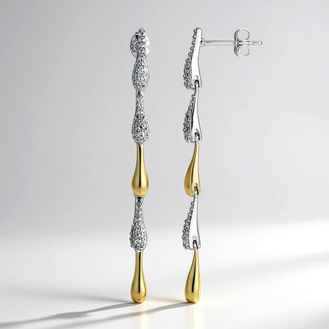 Orecchini in argento con Topazio Bianco (Adela Silber)