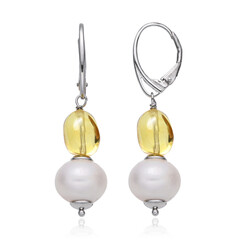 Zilveren oorbellen met Witte zoetwater kweekparels