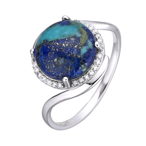 Multi Gem Silver Ring