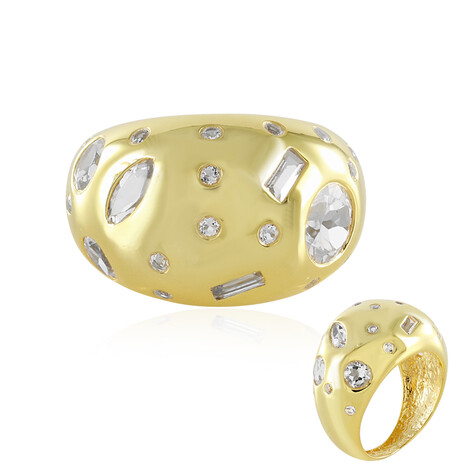 Weißer Topas-Silberring