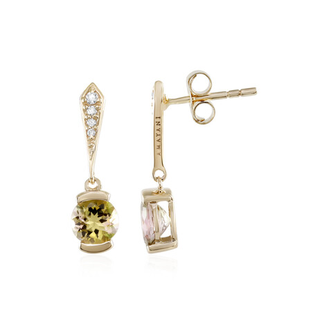 Brasilianischer Turmalin-Goldohrringe (AMAYANI)