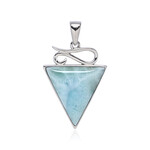 Zilveren hanger met een larimar