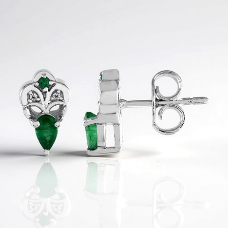 Orecchini in argento con Smeraldo Zambia