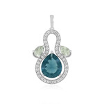 Ciondolo in argento con Fluorite Blu Caraibico
