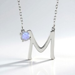 Collana in argento con Pietra di Luna Arcobaleno