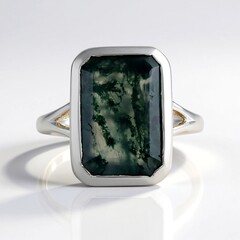 Anello in argento con Agata Muschiata