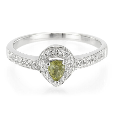 Bague en argent et Tourmaline cuprifère