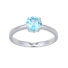 Anello in argento con Topazio Blu Svizzero