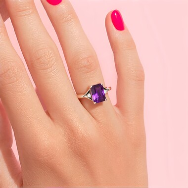 Bague en argent et Améthyste
