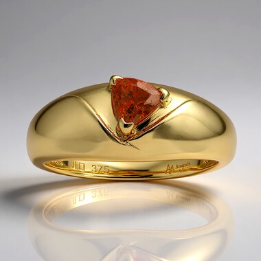 Anello in oro con Spessartina Californiana (Amanda Adkins)