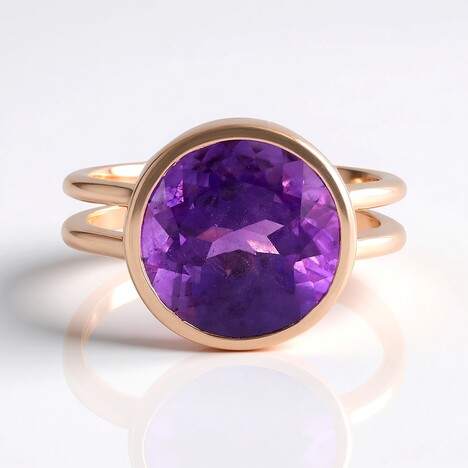 Bague en argent et Améthyste du Maroc