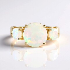 Anello in oro con Opale di Welo AAA (de Melo Gold)