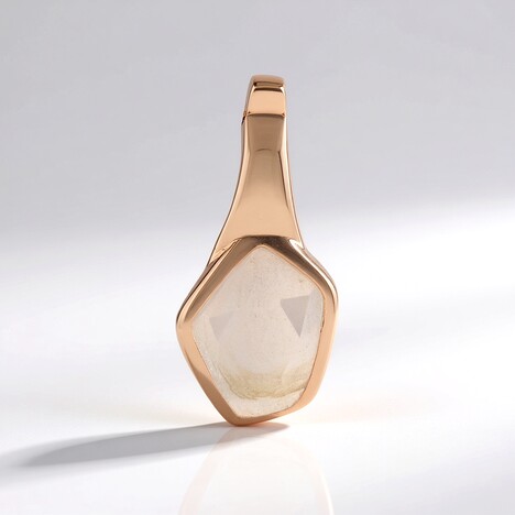 Ciondolo in argento con Quarzo Rosa (MONOSONO COLLECTION)