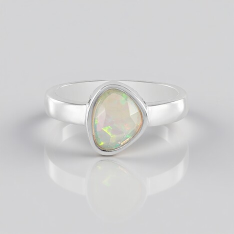 Anello in argento con Opale di Welo (MONOSONO COLLECTION)