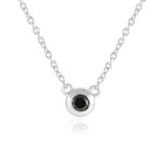 Black Diamond Silver Necklace