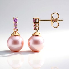 Orecchini in argento con Perla Ming Porpora (TPC)