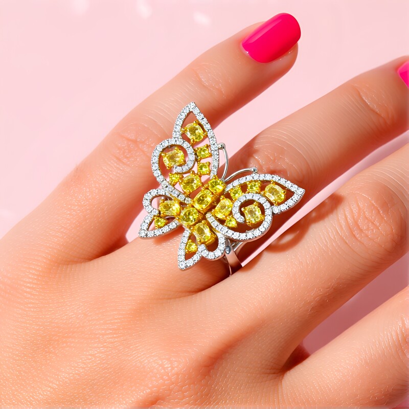 Gouden ring met gele S12 diamanten (CIRARI)