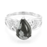 Schneeflocken-Obsidian-Silberring