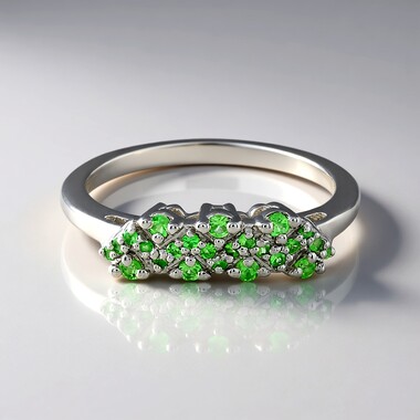 Bague en argent et Tsavorite de Tanzanie
