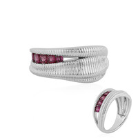 Zilveren ring met rhodolieten (SAELOCANA)