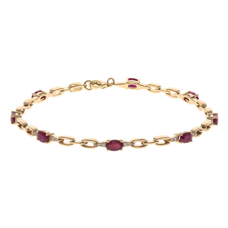 Bracelet en or et Rubis AAA du Mozambique