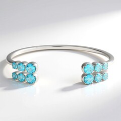 Bracciale in argento con Apatite Blu (Pallanova)