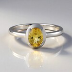 Anello in argento con Berillo Giallo