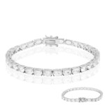 Zilveren armband met witte topaasstenen