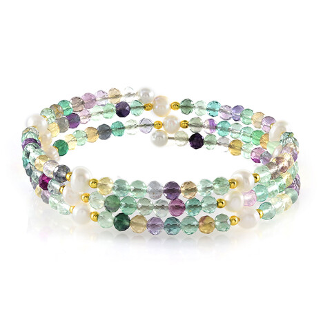 Bracciale in acciaio con Ematite Dorata (Riya)