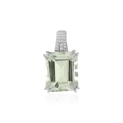 Green Amethyst Silver Pendant