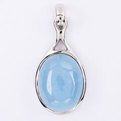 Aquamarine Silver Pendant