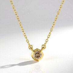 Collana in argento con Diamante Champagne I3 (de Melo)