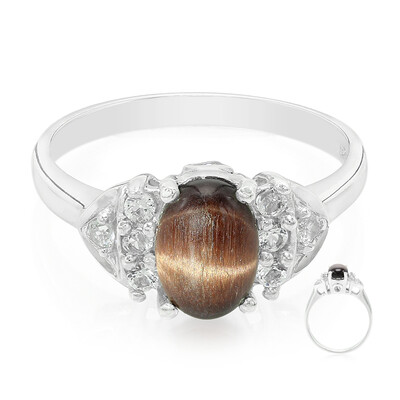 Anello in argento con Occhio di Tigre Rosso