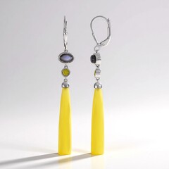 Orecchini in argento con Calcedonio Giallo