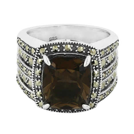 Rauchquarz-Silberring