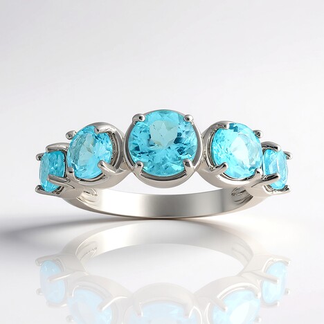 Anello in argento con Apatite Blu (de Melo Essence)