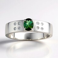 Zilveren ring met een groene Benedito toermalijn