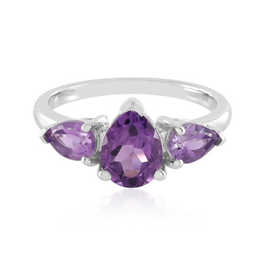Zilveren ring met een amethist
