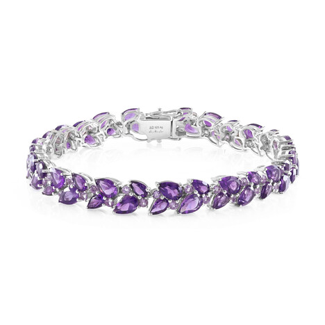 Zilveren armband met Zambia-amethisten (de Melo Essence)