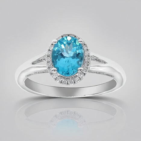 Anello in oro con Apatite Blu